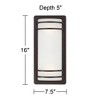 John Timberland Habitat Modern Outdoor Wall Light Fixture Rubbed Bronze 16" Opal Etched Glass for Post Exterior Barn Deck House Porch Yard Patio Home - 4 of 4