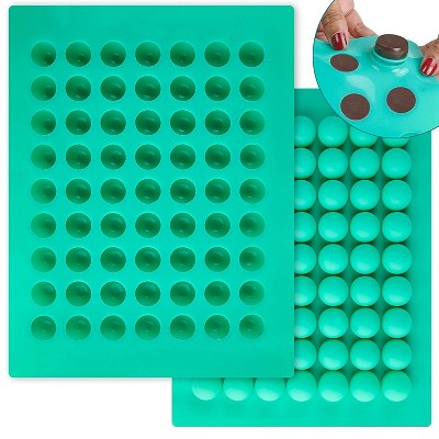 O'Creme Round Silicone Mold for Chocolate Truffles, Ganache, Jelly, Pralines and Caramels (30mm Diameter x 25mm High) - 63 Cavities