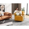 CAVINAS Swivel Accent Chair,Fluffy Fabric Upholstered Lounge Chair with Gold Metal Legs,Pocket,Spring Cushion,Chair for Living Room,Bedroom - 4 of 4