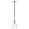 Kira 1-Light Pendant - Slim Clear Glass & Steel Design, Dimmable, 60W, 5"x8" - 3 of 4