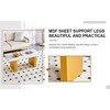 MAYEERTY Coffee Dining Table Modern Glass Golden MDF Columns Computer Game Desk Tempered - 4 of 4
