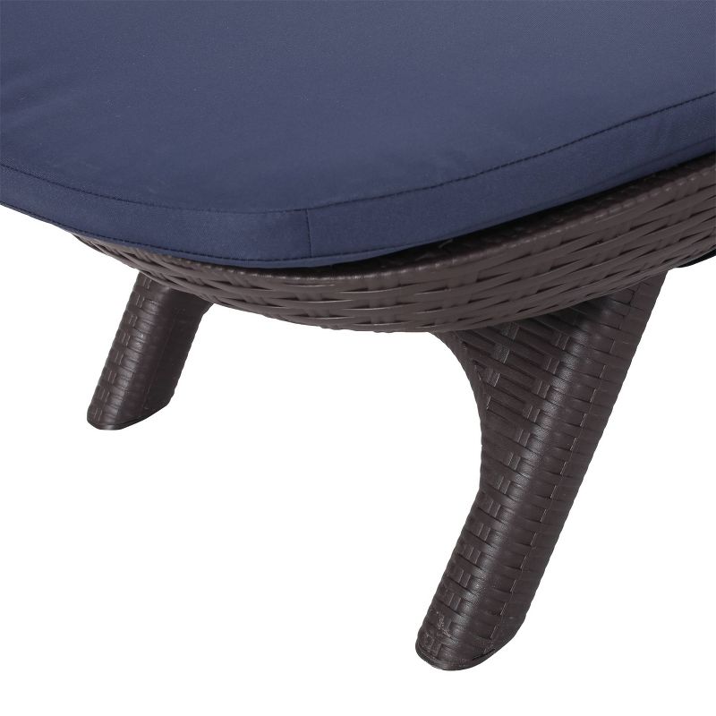 Waverly Patio Faux Wicker Chaise Lounge Navy - Christopher Knight Home, 5 of 7