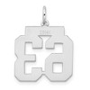 Black Bow Jewelry 14k White Gold, Jersey Collection, Medium Number 63 Pendant - 3 of 4