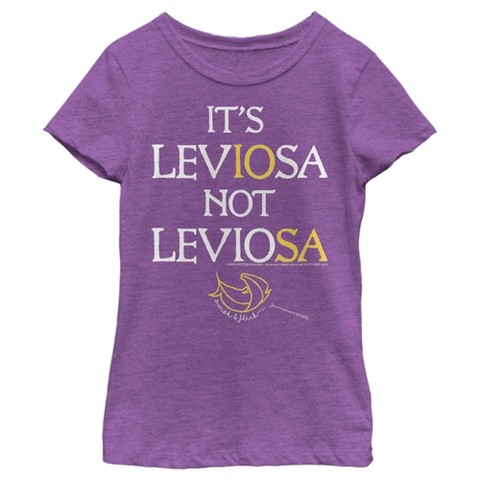 Harry Potter Girl's Harry Potter Hermoine Leviosa Not Leviosa T-Shirt - Purple Berry - Large
