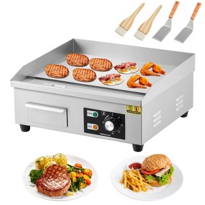 18" Commercial Electric Griddle¨C1600W Stainless Steel Flat Top with Adjustable Temp (122-572¡ãF),Includes 2 Shovels & 2 Brushes for Kitchen (Silver) - 1 of 4