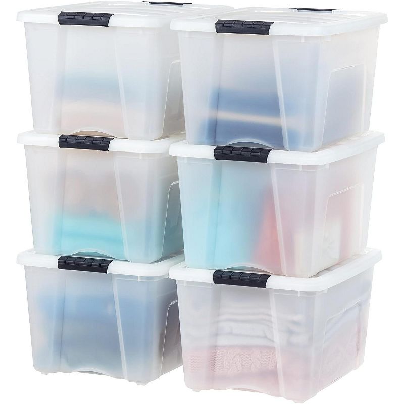 IRIS USA Plastic Storage Bins with Lids and Secure Latching Buckles, 1 of 7