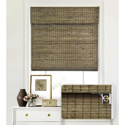 Roll Up Bamboo Blinds for Windows 28'' W x 64'' H, Driftwood