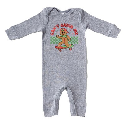 The Juniper Shop Gingerbread Man Skateboard Baby Romper