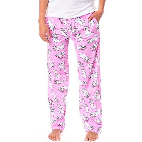 Disney Adult Aristocats Marie Expressions and Bows Pajama Sleep Lounge  Pants (M) Pink