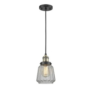 Chatham - 1 Light Cord Hung Mini Pendant In Art Deco Style-11 Inches Tall and 7 Inches Wide - 1 of 1