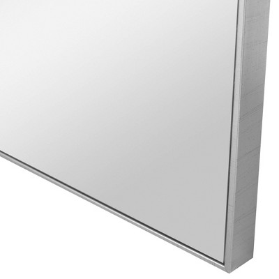 Rectangular mirror with a thin silver colored frame.