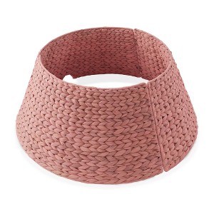 Casafield Water Hyacinth Christmas Tree Collar, Woven Tree Base Cover with Cord Cut Out - 1 of 4
