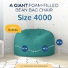 Ultimate Sack 4ft Bean Bag Chair, Oversized Comfortable Indoor Floor Lounger, Giant Foam-Filled Furniture for Relaxing, Teal Suede - 3 of 4