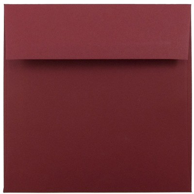 JAM Paper 6 x 6 Square Invitation Envelopes Dark Red 31511296