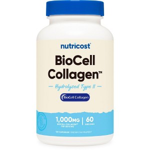 Nutricost BioCell Collagen (1,000mg) 120 Capsules - Hydrolyzed Type II Collagen Supplement, GMO-Free, Gluten-Free, 60 Servings - 1 of 4