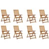 vidaXL Garden Chair Set of 8 Anthracite Solid Acacia wood Standard - 2 of 4