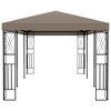 vidaXL 236.2"x118.1" Outdoor Gazebo - Taupe Fabric Canopy, Steel Frame, Cross Shape Details, Weather-Resistant, Easy to Assemble - 3 of 4