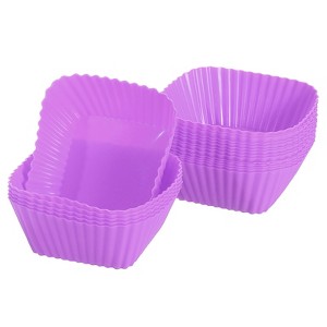 Unique Bargains Silicone Flower Shaped Reusable Cupcake Baking Cups 2.75 Inch - 1 of 4