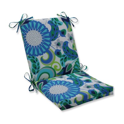 Pillow Perfect Sophia Squared Corners Outdoor Chair Cushion Turquoise/Green