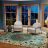 5x7ft Vintage Floral Washable Area Rug, Non-Slip Low Pile Polyester Carpet for Living Room & Bedroom - 3 of 4