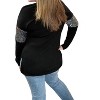 Women's V-Neck Long Sleeve Top - honeyme - 2 of 3