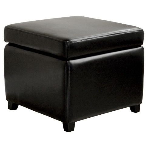 Full Leather Small Storage Cube Ottoman Baxton Studio Target