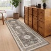 Faux Wool Boho Vintage Floral Printed Area Rug Machine Washable Foldable Ultra Thin Non Slip Stain Resistant Pet Friendly Carpet For Home Decor - 4 of 4