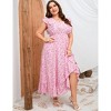 Plus Size Sleeveless Floral Hem Pocket Long Dress for Women Summer Casual Boho Maxi Dress - 4 of 4