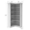 TOAOTBNBO 5 Tier Tall Cube Storage Bookshelf, Bookcase with Cabinet Doors or Drawers Bedroom Space-saving Decorative Shelves, White - 3 of 4