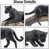 7-Piece Realistic Black Panther Family Figurines Set with Cub & Tree Trunk, Jungle Animal Educational Toy & Cake Topper - 4 of 4