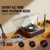 VEVOR Vinyl Record Player, 3-Speed, Belt Driven Turntable Player with Built-in 10W Stereo Speakers Magnetic Cartridge, Support 33/45/78 RPM, Brown - 3 of 4