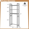 Costway Over-The-Toilet Storage Shelf Space Saving Metal Bathroom Organizer Hooks Grey/White/Brown - 3 of 4