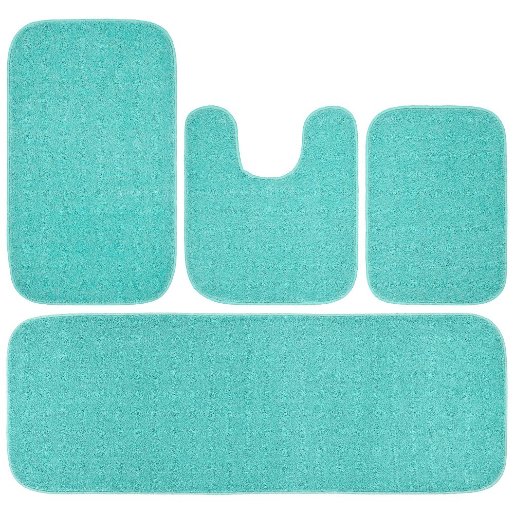 Photos - Bath Mat Garland Rug 4pc Gramercy Washable Bathroom Rug Set Sea Foam