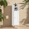Small Bathroom Floor Cabinet with Adjustable Shelves - White Narrow Storage Organizer - 2 of 4
