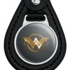 Wonder Woman Movie Golden Lasso Logo Black Leather Keychain - 3 of 4