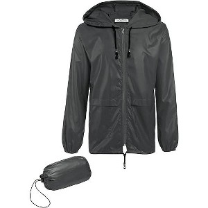 COOFANDY Mens Packable Rain Jacket Lightweight Waterproof Raincoat with Hood Outdoor Rain Gear Travel Hiking Cycling - 1 of 4