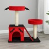 Gulches Red Black 26 inch Gothic Cat Tree Bat Wing Condo Dual Perches Sisal Ladder Spider Toy MDF Tower Large Cats 22 lbs - 3 of 4