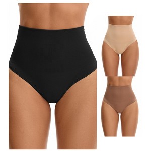 INSPIRE CHIC 3 Packs Women's Shapewear Tummy Control High Waist Shaping Panties Body Shaper Underwear - 1 of 4