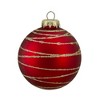 Northlight Golden Stripes Christmas Ball Ornaments - 3.25" (80mm) - Red and Green - 4ct - 3 of 4