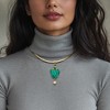 Ross-Simons Italian Tagliamonte Green Venetian Glass, Malachite and 7.5-8mm Cultured Pearl Medusa Pendant in 18kt Gold Over Sterling Size 2.38 - 2 of 3