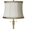 360 Lighting Dyna 58" Antique Brass and Ivory Linen Shade Floor Lamp - 2 of 4