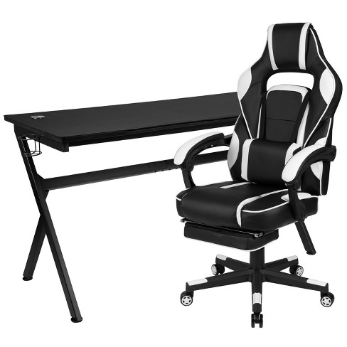 Ezra Adjustable Leg Rest Gaming Chair White - Mibasics : Target