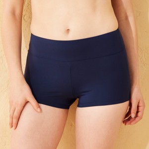 Women's High Waist Tummy Control Swim Shortie - Shade & Shore™ Navy Blue - 1 of 4