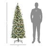 6ft Pre-Lit Snow-Dipped Artificial Christmas Tree with Realistic Branches, 300 LED Lights, Pine Cones Berries and 618 Tips - 3 of 4