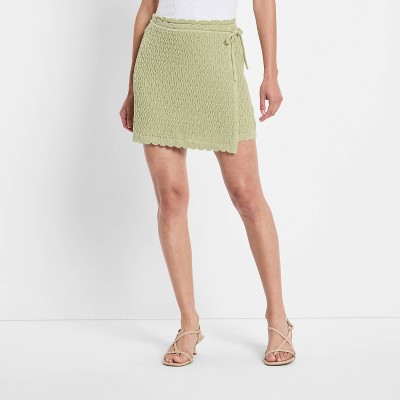 Women's High-Rise Sweater Wrap Mini Skirt - Future Collective