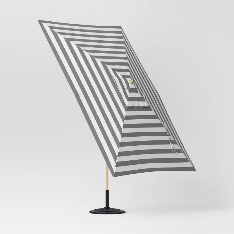 6'x10' Rectangular Cabana Stripe Outdoor Patio Market Umbrella with Light Wood Pole - Threshold™, 4 of 8