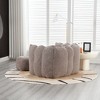 CAVINAS Soft Bean Bag Chair for Adults, Square Lazy Sofa with High Resilient Foam and Footstool, for Living Room and Bedroom, Coffee - 3 of 4
