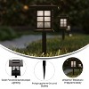 Flash Furniture Halsey 8 Pack Brown Lantern Style LED Solar Lights Weather Resistant Outdoor Solar Powered Lights for Pathway, Garden, & Yard - 3 of 4