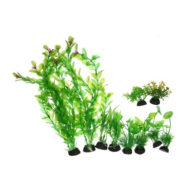 Unique Bargains Aquarium Fish Tank Fake Colorful Decor Plants 1 Set