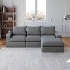 GDFStudio Quiller Modern 99" Corduroy Upholstered L-Shaped 3-Seat Sectional Sofa with Chaise - 2 of 4